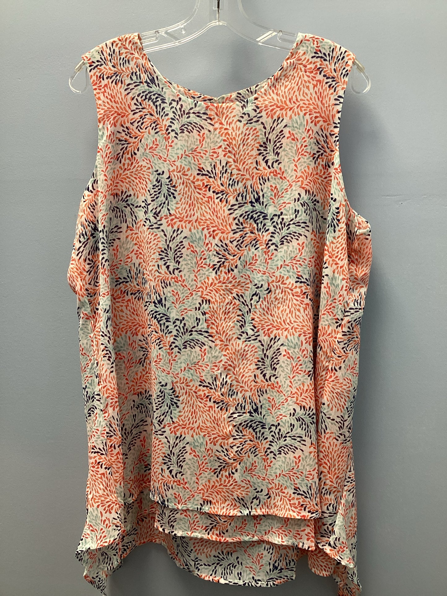 Fever Size L Orange Print Blouse