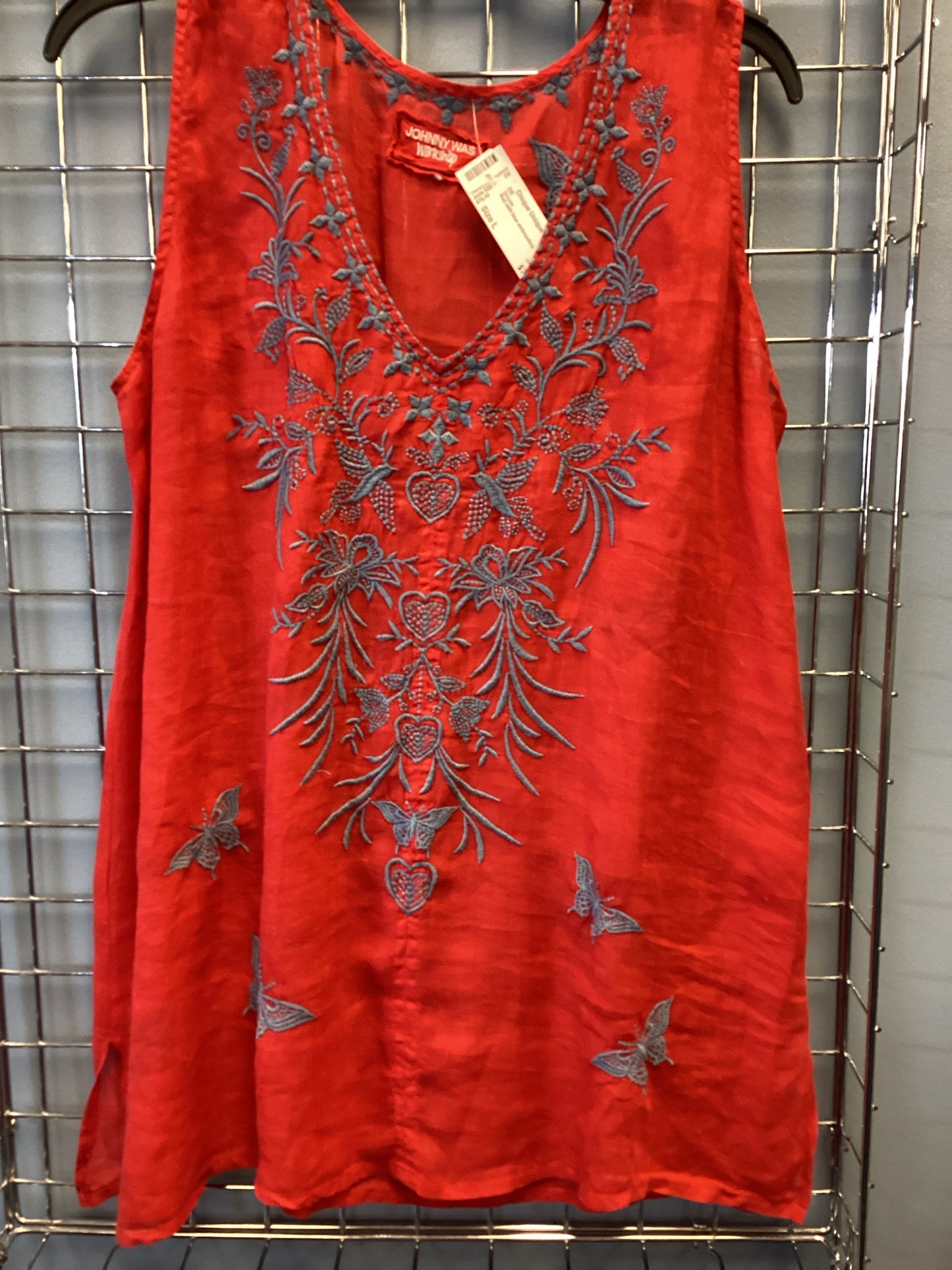 Johnny Was Size L Red Blouse