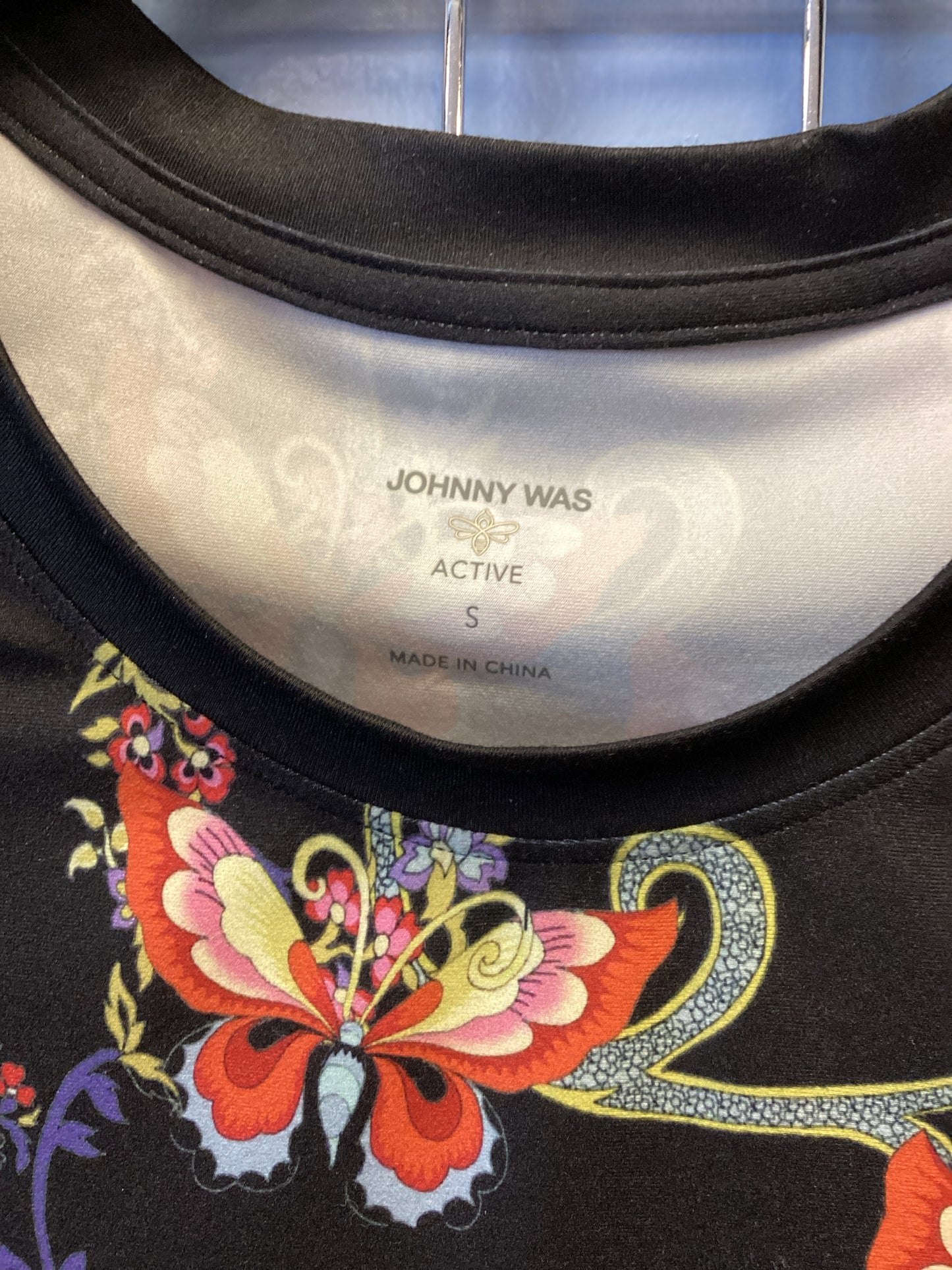 Johnny Was Size S Black Print Knit Top