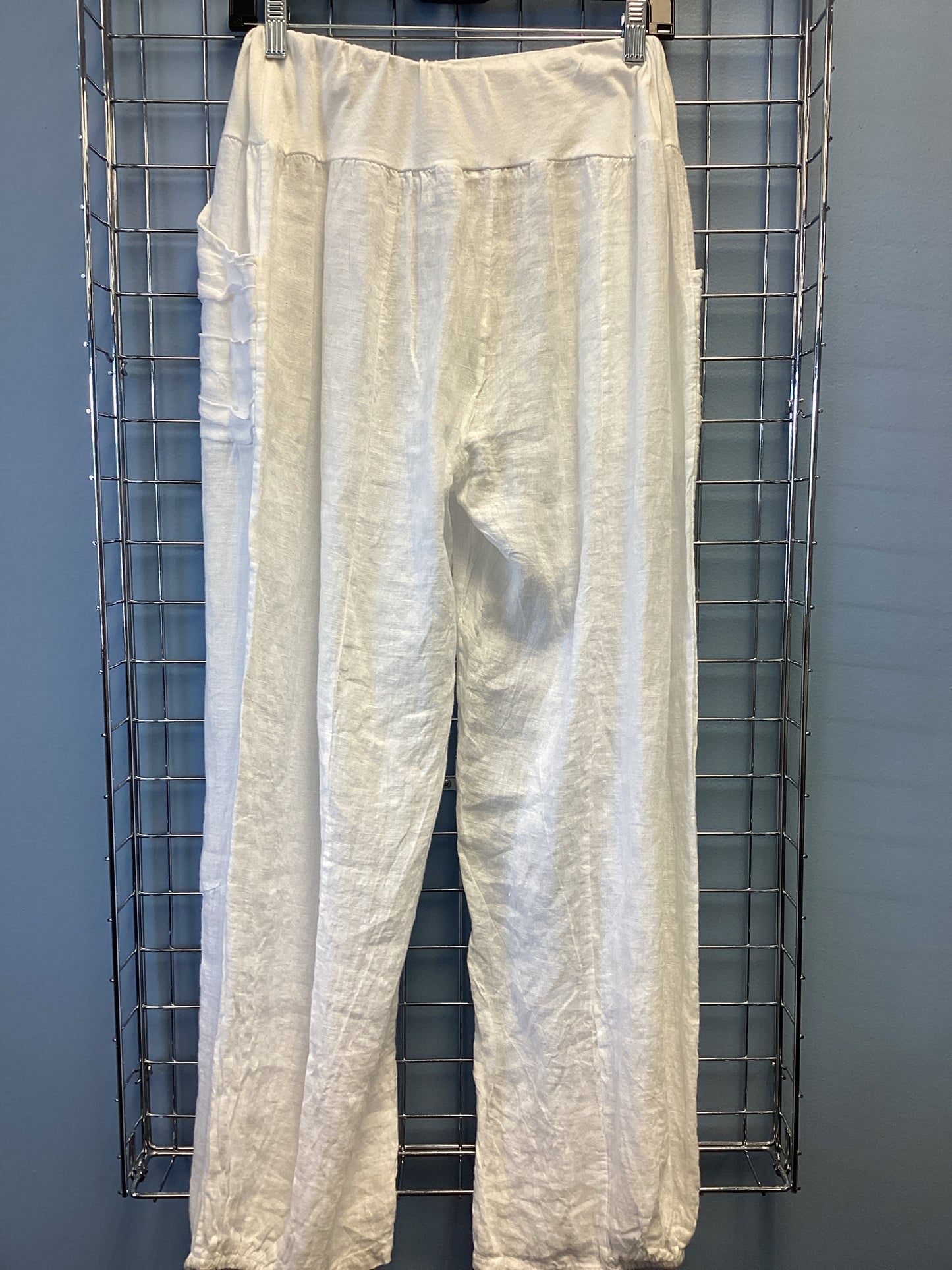 100% Pure Linen from Italy Size One Size White Pants