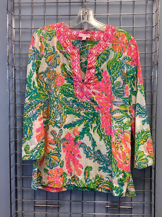 Lilly Pulitzer Size S Pink Print Blouse